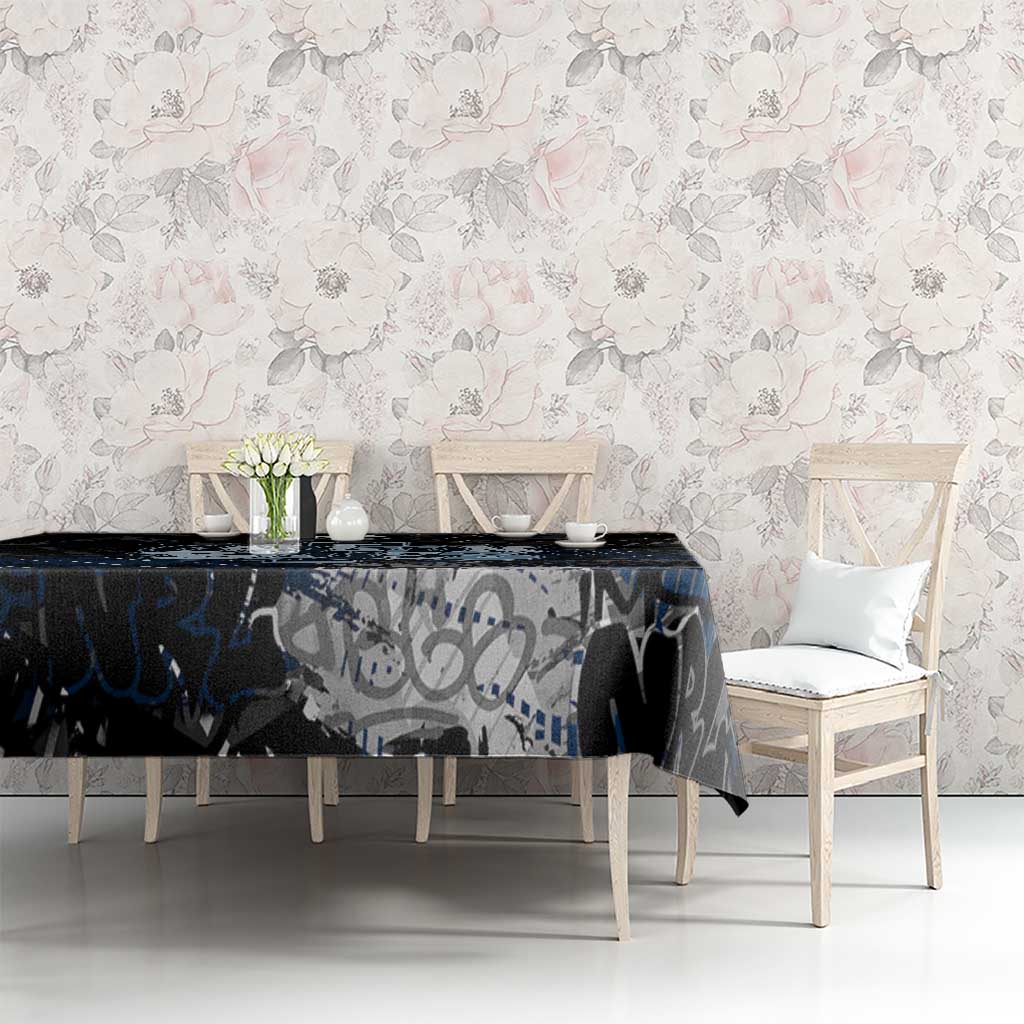 Carlton Blues Tablecloth Urban Graffiti Street Art - Bold Abstract Spray Paint