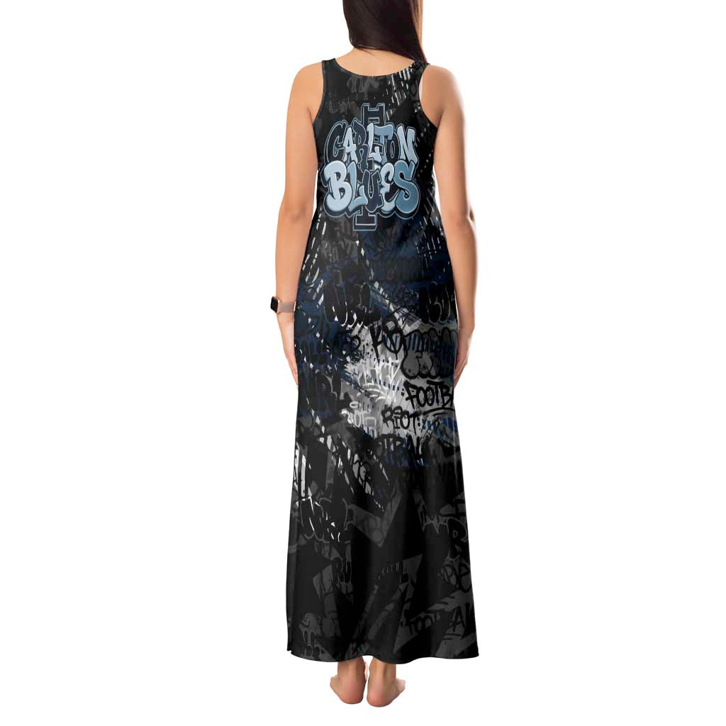 Carlton Blues Tank Maxi Dress Urban Graffiti Street Art - Bold Abstract Spray Paint