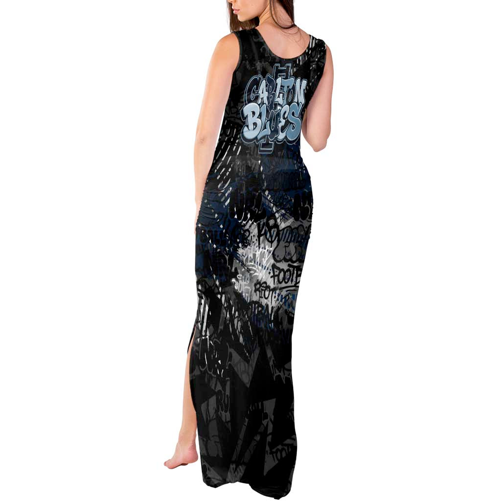 Carlton Blues Tank Maxi Dress Urban Graffiti Street Art - Bold Abstract Spray Paint