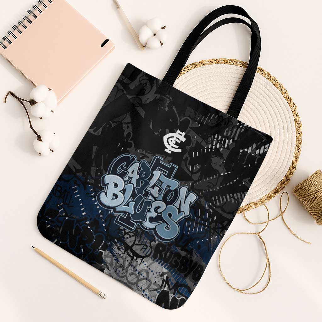 Carlton Blues Tote Bag Urban Graffiti Street Art - Bold Abstract Spray Paint