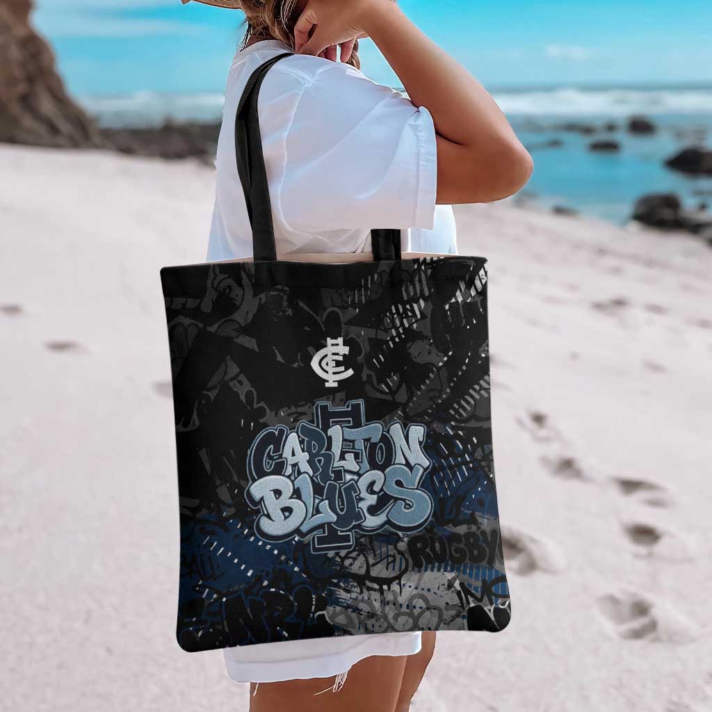 Carlton Blues Tote Bag Urban Graffiti Street Art - Bold Abstract Spray Paint
