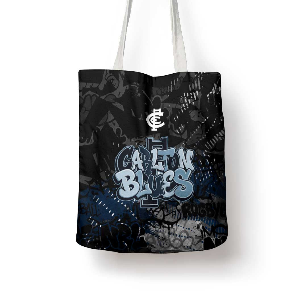 Carlton Blues Tote Bag Urban Graffiti Street Art - Bold Abstract Spray Paint
