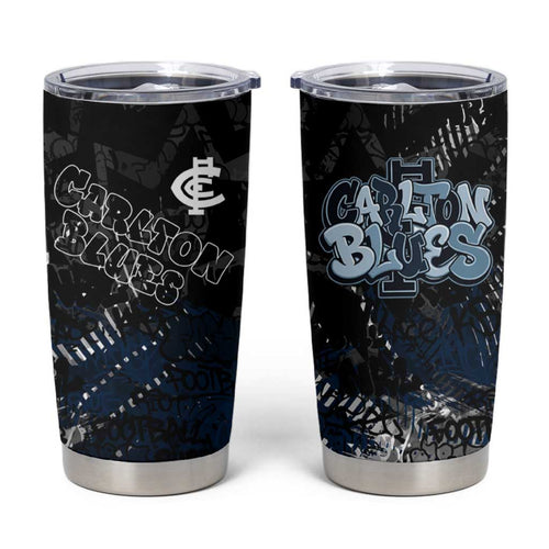 Carlton Blues Tumbler Cup Urban Graffiti Street Art - Bold Abstract Spray Paint