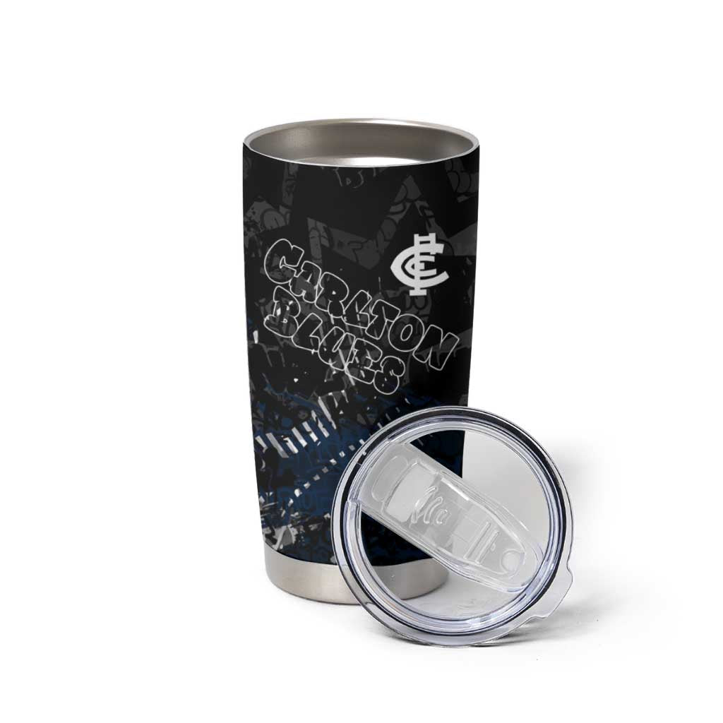 Carlton Blues Tumbler Cup Urban Graffiti Street Art - Bold Abstract Spray Paint