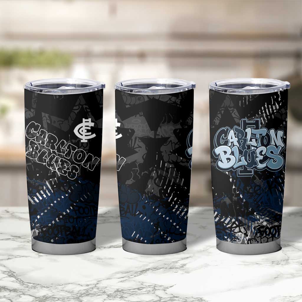 Carlton Blues Tumbler Cup Urban Graffiti Street Art - Bold Abstract Spray Paint