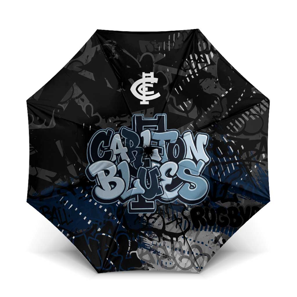 Carlton Blues Umbrella Urban Graffiti Street Art - Bold Abstract Spray Paint