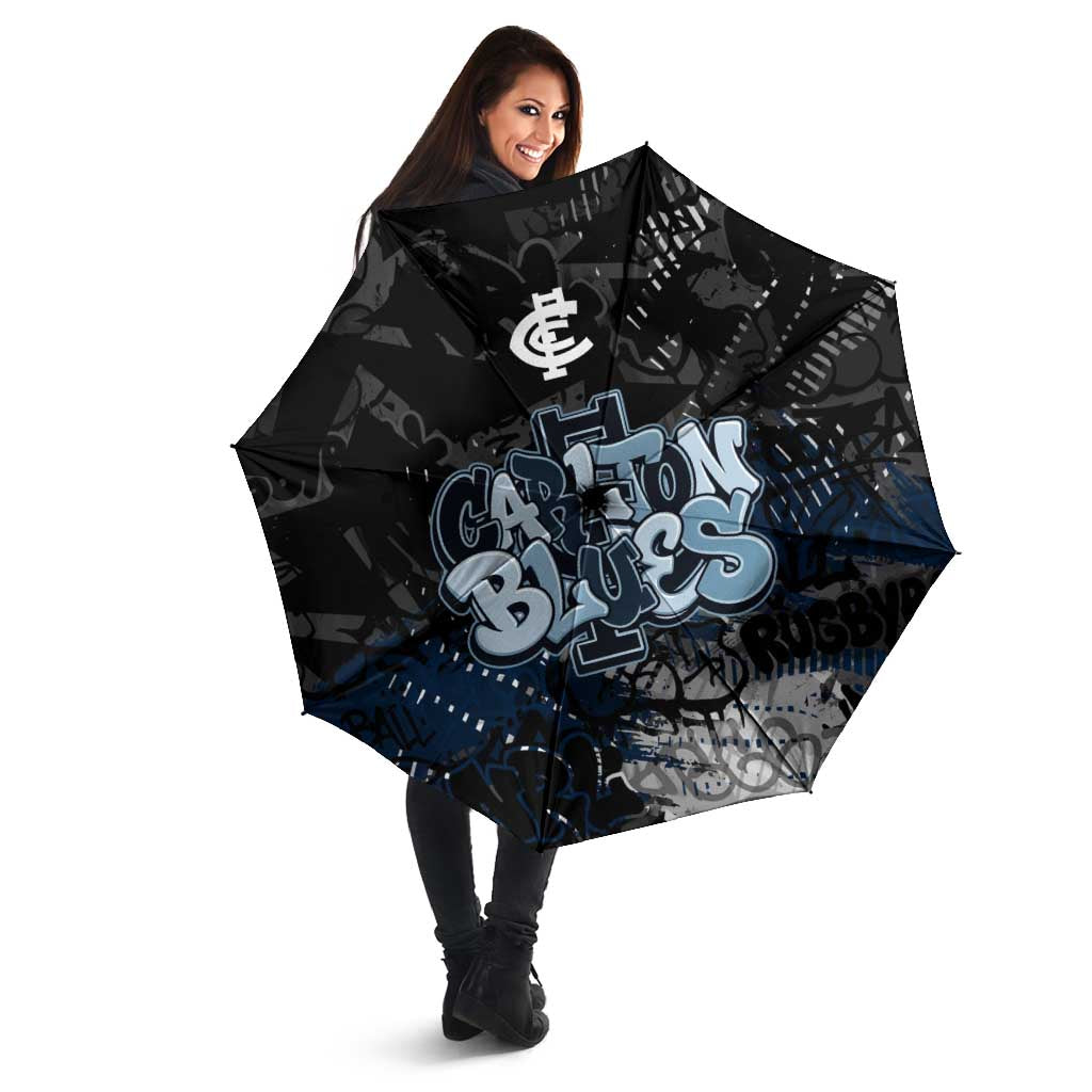 Carlton Blues Umbrella Urban Graffiti Street Art - Bold Abstract Spray Paint