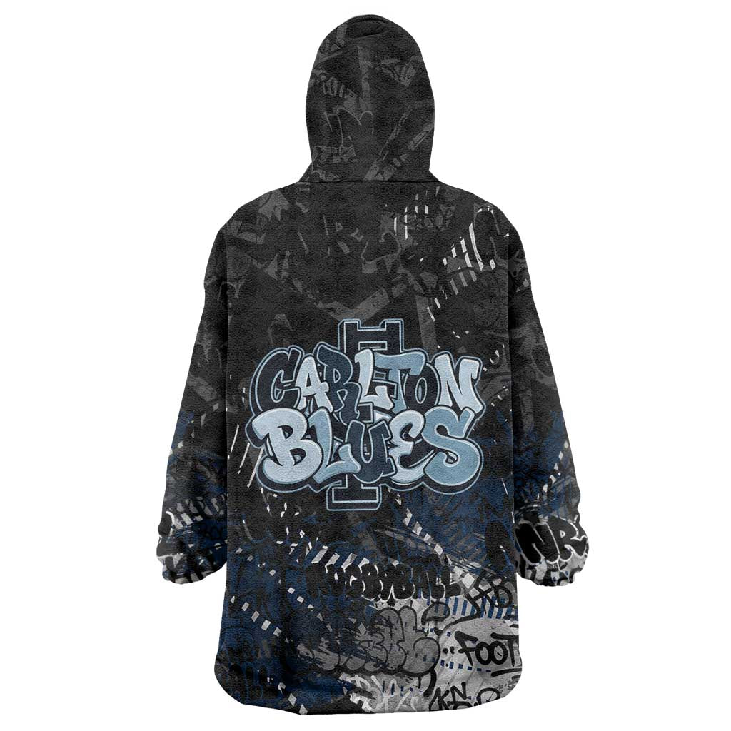 Carlton Blues Wearable Blanket Hoodie Urban Graffiti Street Art - Bold Abstract Spray Paint