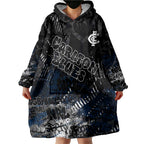 Carlton Blues Wearable Blanket Hoodie Urban Graffiti Street Art - Bold Abstract Spray Paint