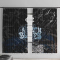 Carlton Blues Window Curtain Urban Graffiti Street Art - Bold Abstract Spray Paint