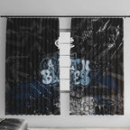 Carlton Blues Window Curtain Urban Graffiti Street Art - Bold Abstract Spray Paint