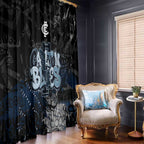 Carlton Blues Window Curtain Urban Graffiti Street Art - Bold Abstract Spray Paint
