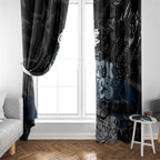 Carlton Blues Window Curtain Urban Graffiti Street Art - Bold Abstract Spray Paint