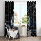 Carlton Blues Window Curtain Urban Graffiti Street Art - Bold Abstract Spray Paint