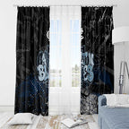 Carlton Blues Window Curtain Urban Graffiti Street Art - Bold Abstract Spray Paint