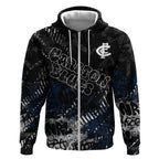 Carlton Blues Zip Hoodie Urban Graffiti Street Art - Bold Abstract Spray Paint