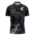 Carlton Blues Zipper Polo Shirt Urban Graffiti Street Art - Bold Abstract Spray Paint