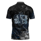 Carlton Blues Zipper Polo Shirt Urban Graffiti Street Art - Bold Abstract Spray Paint