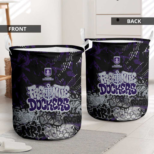 Fremantle Dockers Laundry Basket Urban Graffiti Street Art - Bold Abstract Spray Paint