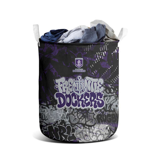 Fremantle Dockers Laundry Basket Urban Graffiti Street Art - Bold Abstract Spray Paint