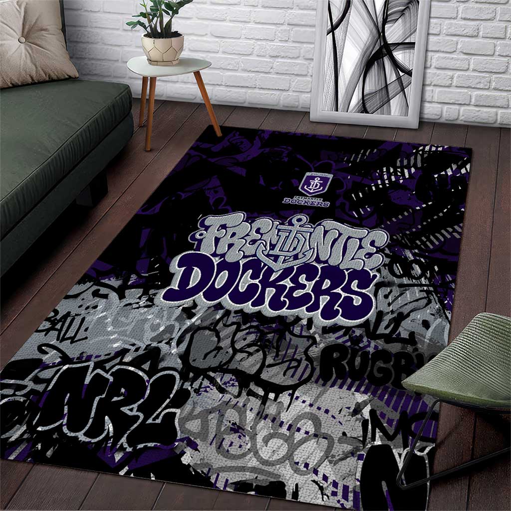 Fremantle Dockers Area Rug Urban Graffiti Street Art - Bold Abstract Spray Paint