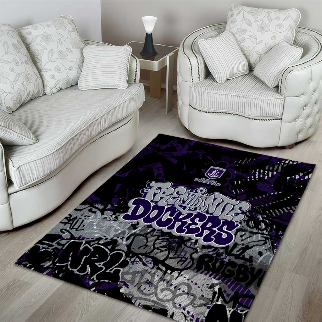 Fremantle Dockers Area Rug Urban Graffiti Street Art - Bold Abstract Spray Paint