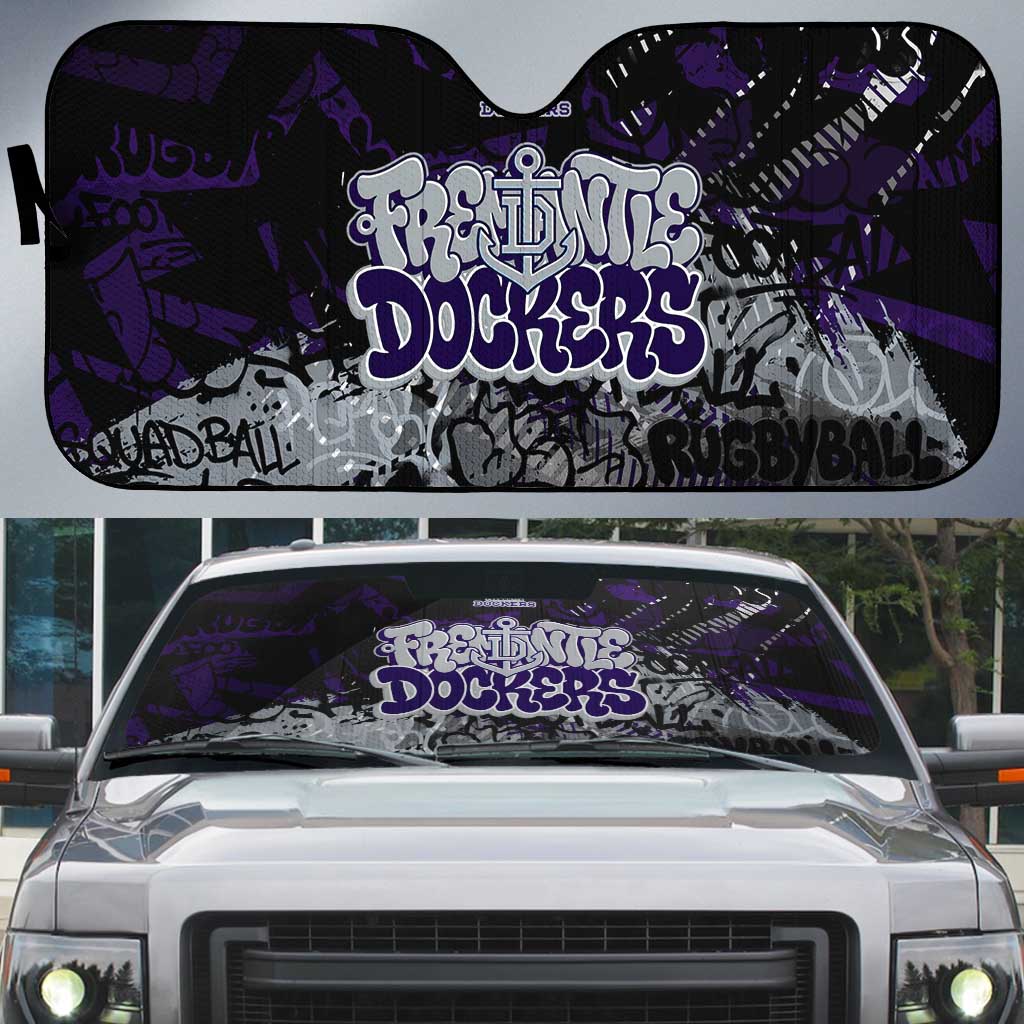 Fremantle Dockers Auto Sun Shade Urban Graffiti Street Art - Bold Abstract Spray Paint