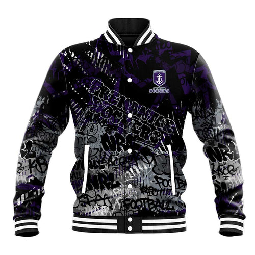Fremantle Dockers Baseball Jacket Urban Graffiti Street Art - Bold Abstract Spray Paint