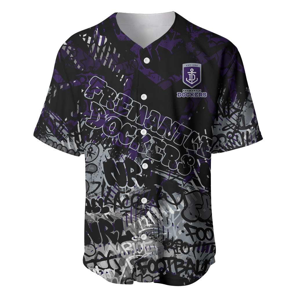 Fremantle Dockers Baseball Jersey Urban Graffiti Street Art - Bold Abstract Spray Paint