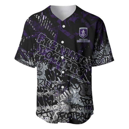 Fremantle Dockers Baseball Jersey Urban Graffiti Street Art - Bold Abstract Spray Paint