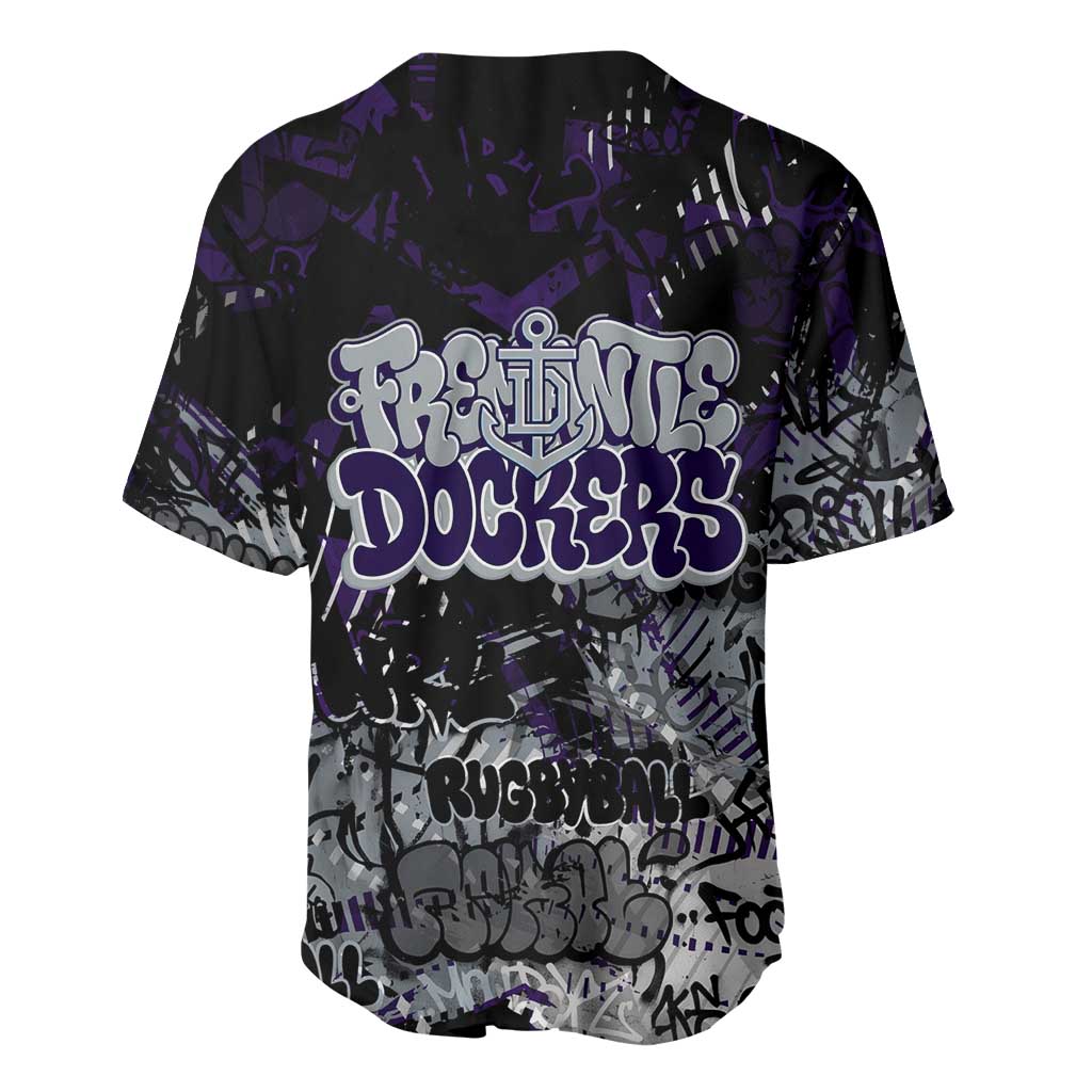 Fremantle Dockers Baseball Jersey Urban Graffiti Street Art - Bold Abstract Spray Paint