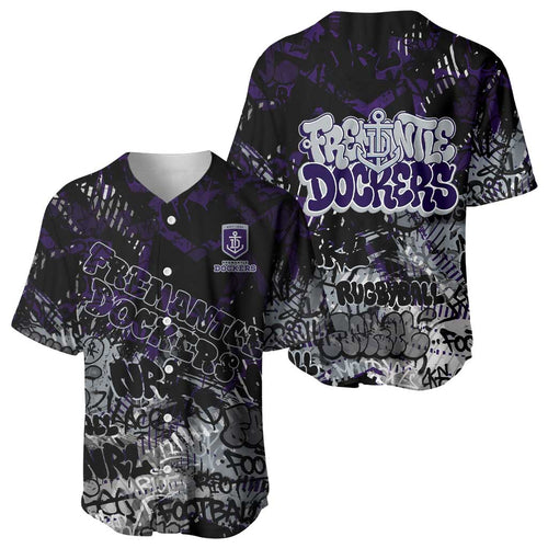 Fremantle Dockers Baseball Jersey Urban Graffiti Street Art - Bold Abstract Spray Paint