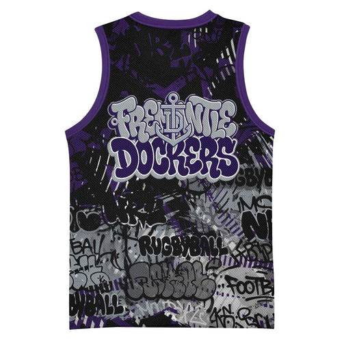 Fremantle Dockers Basketball Jersey Urban Graffiti Street Art - Bold Abstract Spray Paint