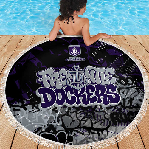 Fremantle Dockers Beach Blanket Urban Graffiti Street Art - Bold Abstract Spray Paint