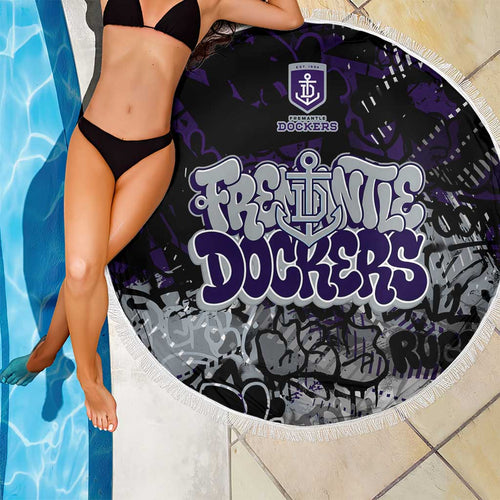 Fremantle Dockers Beach Blanket Urban Graffiti Street Art - Bold Abstract Spray Paint