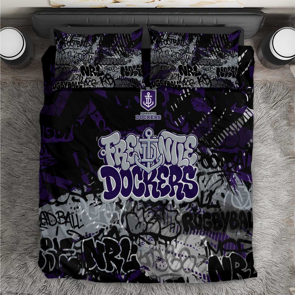Fremantle Dockers Bedding Set Urban Graffiti Street Art - Bold Abstract Spray Paint