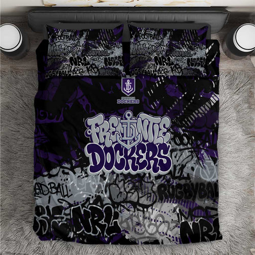Fremantle Dockers Bedding Set Urban Graffiti Street Art - Bold Abstract Spray Paint