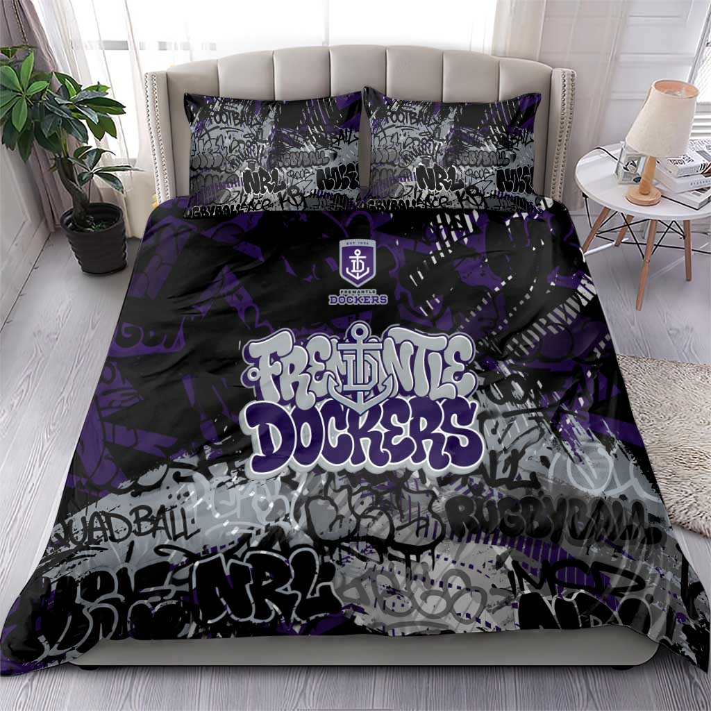 Fremantle Dockers Bedding Set Urban Graffiti Street Art - Bold Abstract Spray Paint