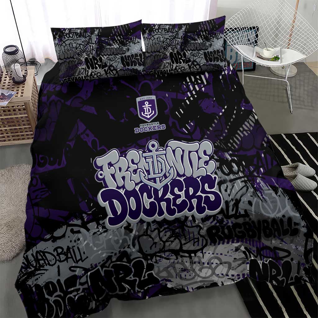 Fremantle Dockers Bedding Set Urban Graffiti Street Art - Bold Abstract Spray Paint