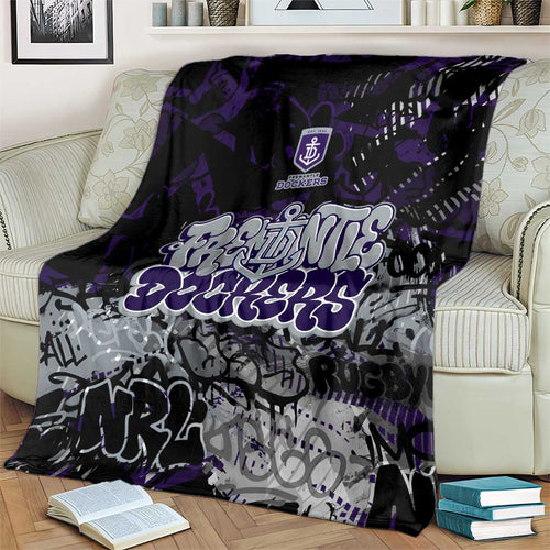 Fremantle Dockers Blanket Urban Graffiti Street Art - Bold Abstract Spray Paint