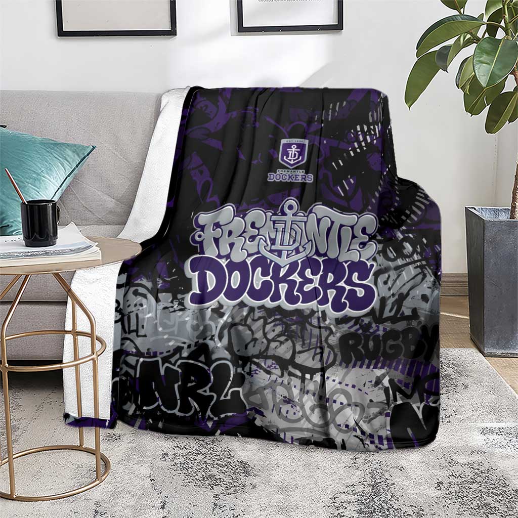 Fremantle Dockers Blanket Urban Graffiti Street Art - Bold Abstract Spray Paint
