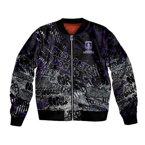 Fremantle Dockers Bomber Jacket Urban Graffiti Street Art - Bold Abstract Spray Paint