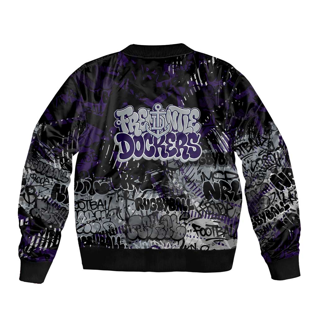 Fremantle Dockers Bomber Jacket Urban Graffiti Street Art - Bold Abstract Spray Paint