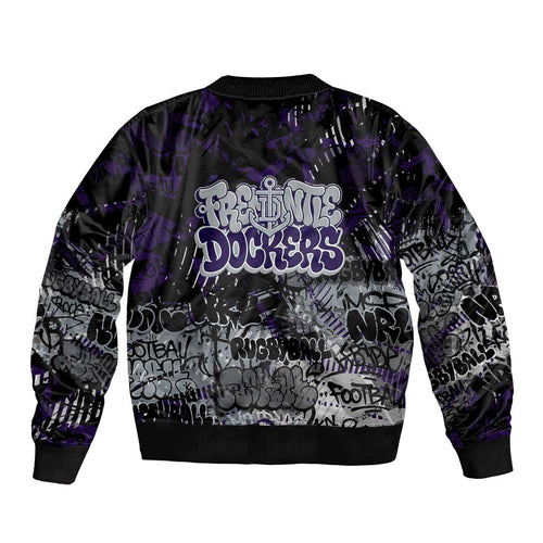 Fremantle Dockers Bomber Jacket Urban Graffiti Street Art - Bold Abstract Spray Paint