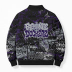 Fremantle Dockers Bomber Puffer Jacket Urban Graffiti Street Art - Bold Abstract Spray Paint