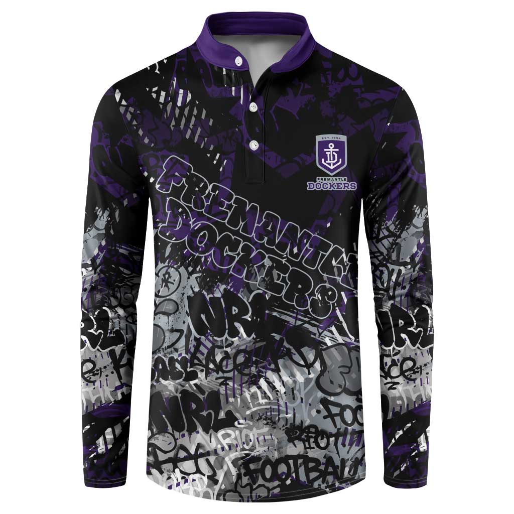 Fremantle Dockers Button Sweatshirt Urban Graffiti Street Art - Bold Abstract Spray Paint