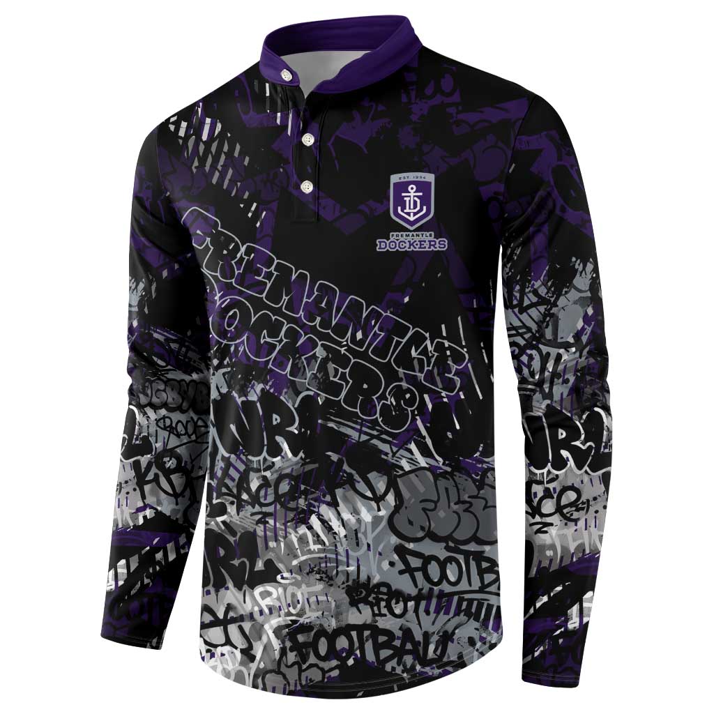 Fremantle Dockers Button Sweatshirt Urban Graffiti Street Art - Bold Abstract Spray Paint