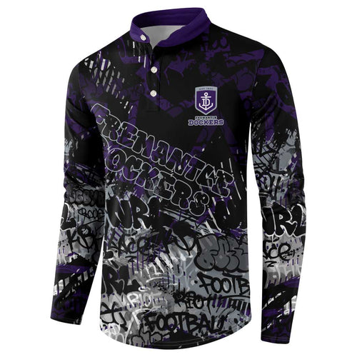 Fremantle Dockers Button Sweatshirt Urban Graffiti Street Art - Bold Abstract Spray Paint