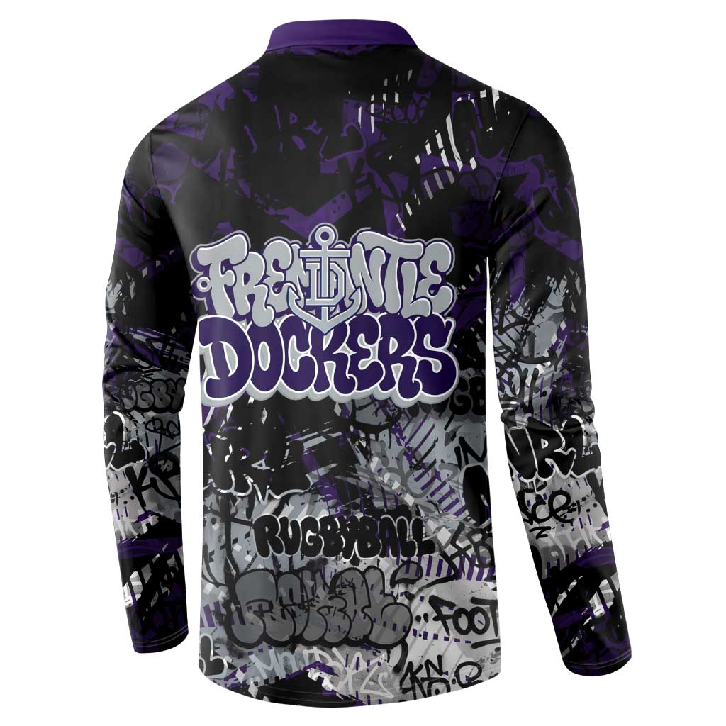 Fremantle Dockers Button Sweatshirt Urban Graffiti Street Art - Bold Abstract Spray Paint