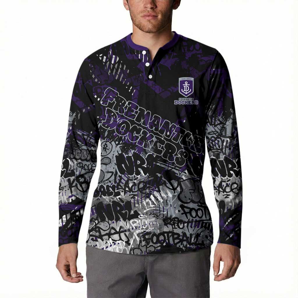 Fremantle Dockers Button Sweatshirt Urban Graffiti Street Art - Bold Abstract Spray Paint